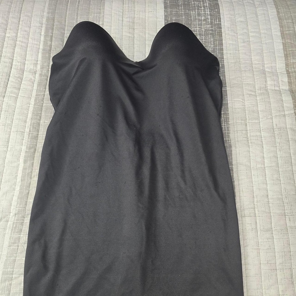 Maidenform flexees strapless slip dress shapewear black 38B